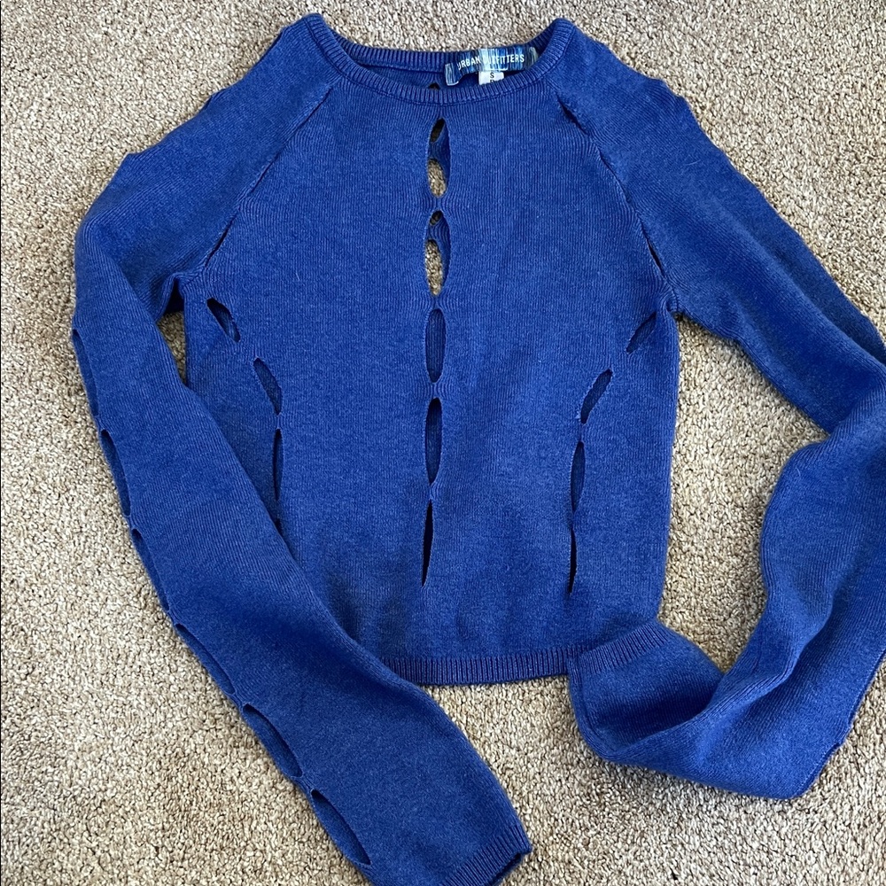 Urban Outfitters Blue Cutout Sweater